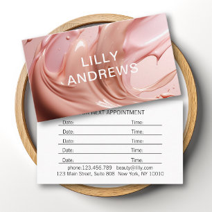 Carte De Visite Rendez-vous au Salon de Beauté Rose Blush