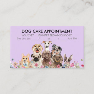 Carte De Visite Rendez-vous Boho Chic Purple Dogs