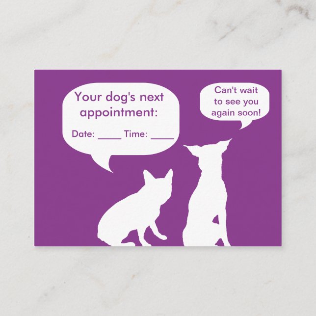 Carte De Visite Rendez-vous chez un éleveur de chiens tendance en  (Dos)