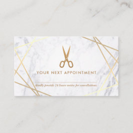 Carte De Visite Rendez-vous de marbre de coiffeur de ciseaux