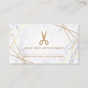 Carte De Visite Rendez-vous de marbre de coiffeur de ciseaux