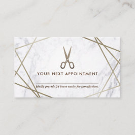 Carte De Visite Rendez-vous de marbre de styliste en coiffure de