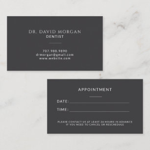 Carte De Visite Rendez-vous d'orthodontiste gris pour dentiste mod