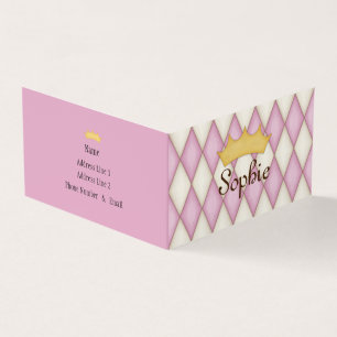 Carte De Visite Rendez-vous personnalisé de princesse Harlequin ro