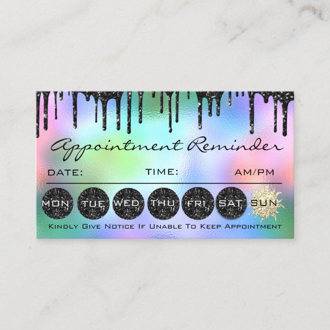 Carte De Visite Rendez-vous pour le maquillage Parties scintillant (Devant)