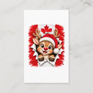 Carte De Visite Renne de Noël canadien