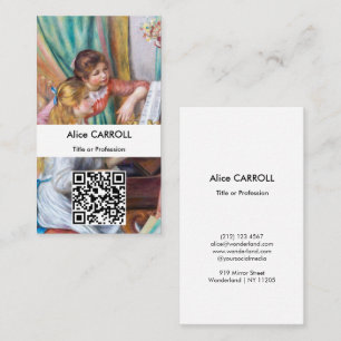 Carte De Visite Renoir - Jeunes filles au piano - Code QR