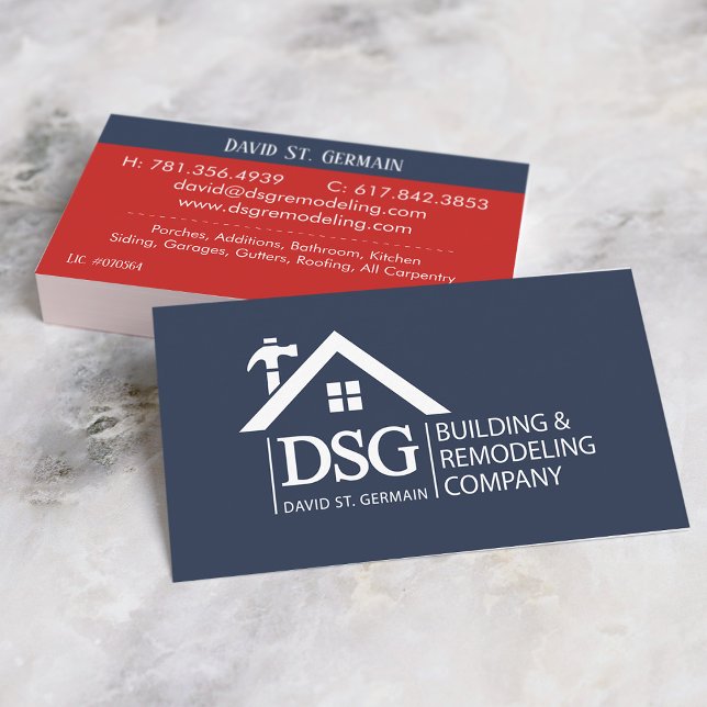 Carte De Visite Rénovation Ajouter Logo Moderne (Add Your Logo Remodeling Business Card)