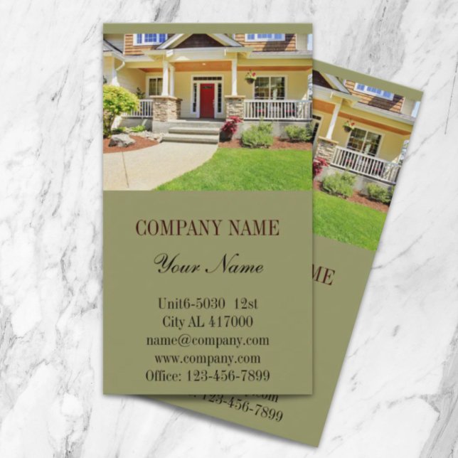 Carte De Visite Rénovation Construction Maison Retrait Réaltor (Renovation Construction Home Remodeling Realtor Business Card)