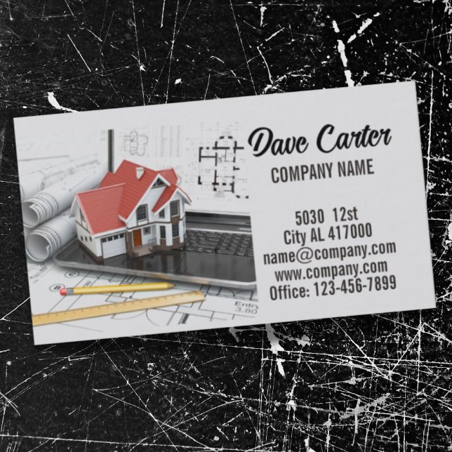 Carte De Visite Rénovation Handyman Architecte de construction (Renovation Handyman Construction architect Business Card)