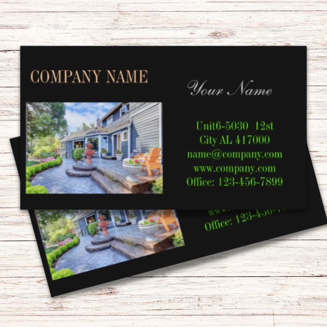 Carte De Visite Rénovation résidentielle moderne remodeler Immobil (Modern home renovation remodeling Real Estate Business Card)