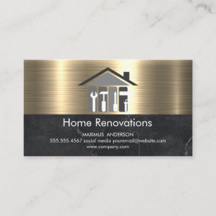 Carte De Visite Rénovations immobilières   Marbre métal or