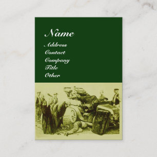 Carte De Visite RÉPARATION AUTOMATIQUE - AUTOMOBILE, vert rouge