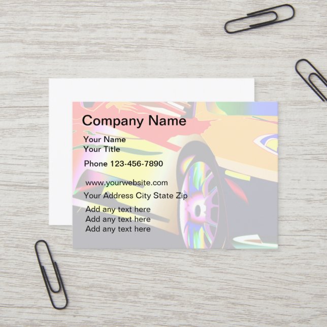 Carte De Visite Réparation d'automobiles Businesscard (Devant/Arrière en situation)