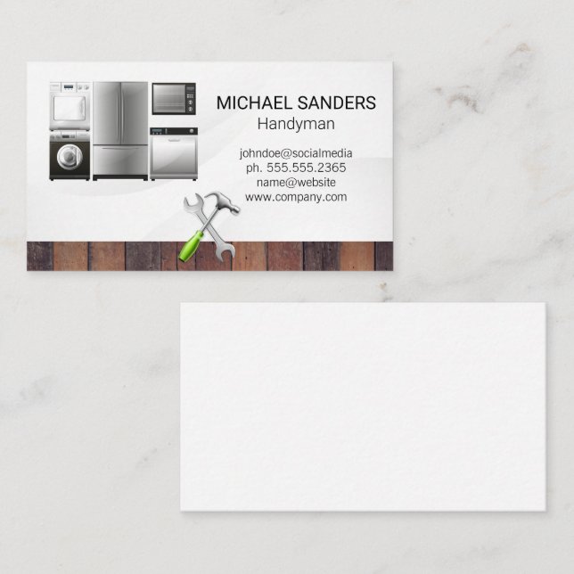 Carte De Visite Réparation de maintenance (Devant / Derrière)