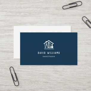 Carte De Visite Réparation de maison moderne Handyman Logo Marine 