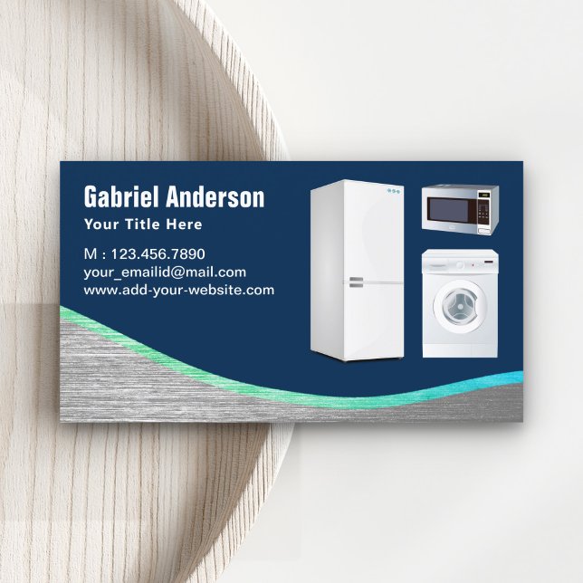 Carte De Visite Réparation des appareils électroménagers en acier  (Créateur téléchargé)