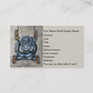 Carte De Visite Réparation d'une tondeuse à gazon à petit moteur