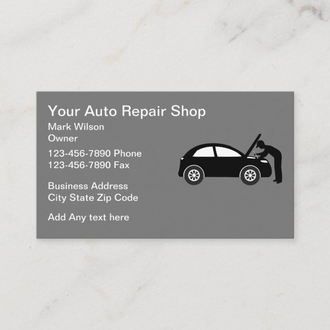 Carte De Visite Réparation mécanique automobile (Devant)