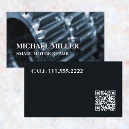 Carte De Visite Réparation personnalisée du petit moteur QR