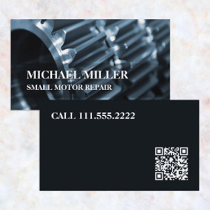Carte De Visite Réparation personnalisée du petit moteur QR