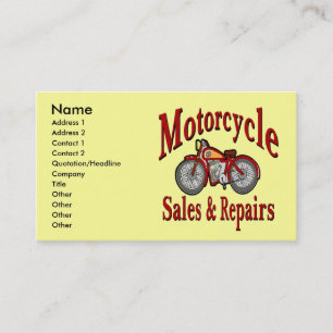 Carte De Visite Réparations de moto,