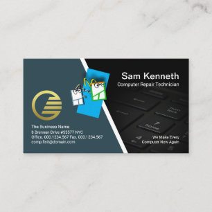 Carte De Visite Réparations de PC de clavier de souris