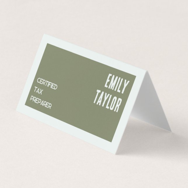 Carte De Visite Réplique QR du préparateur de taxe (Devant)