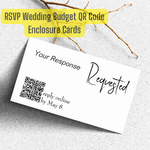 Carte De Visite Réponse demandée RSVP Mariage Budget QR Code