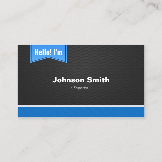Carte De Visite Reporter - Bonjour Contactez-moi (Devant)