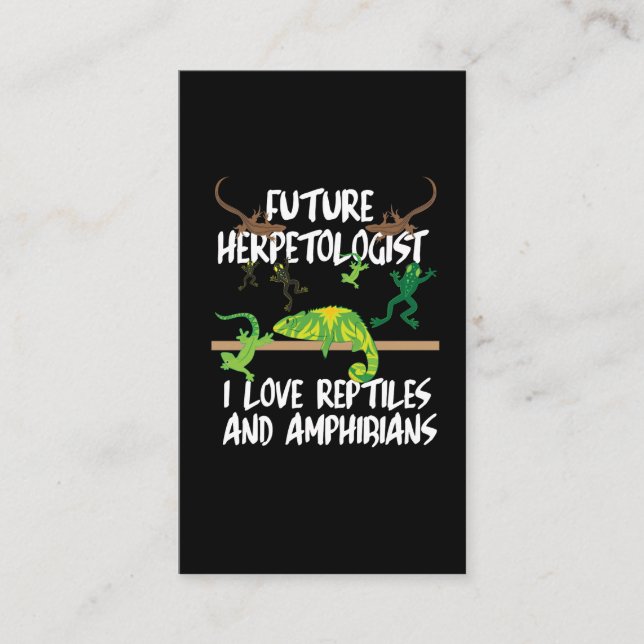 Carte De Visite Reptiles et lézard de cadeau d'amphibies (Devant)