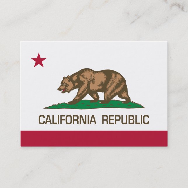 Carte De Visite République de la Californie (drapeau d'état) (Devant)
