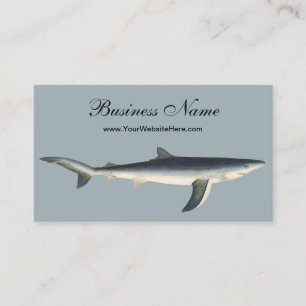 Carte De Visite Requin Bleu, Vie Maritime Aquatique Océanique Vint