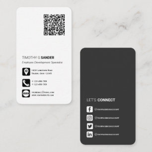 Carte De Visite Réseau Code QR icône professionnelle de médias soc
