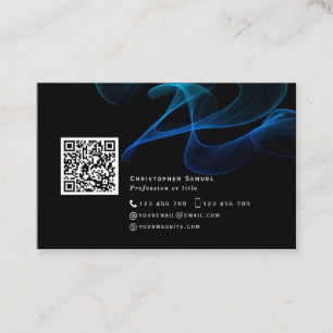 Carte De Visite Réseau de code QR Abstrait médias sociaux Modern B