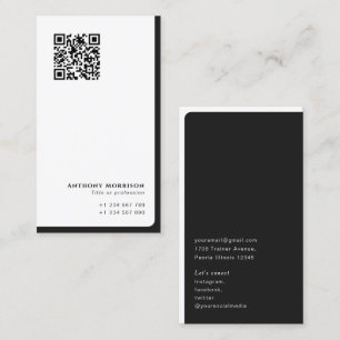 Carte De Visite Réseau de code QR professionnel simple