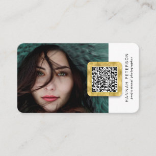 Carte De Visite Réseau moderne médias sociaux Code QR Photo
