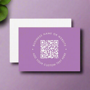 Carte De Visite Réseau promotionnel de code QR mauve tendance