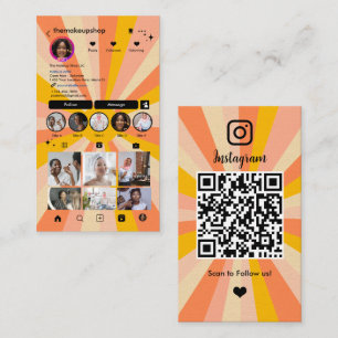 Carte de visite Réseaux Sociaux Code QR Instagram