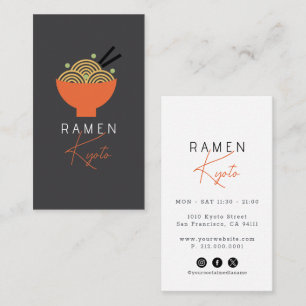 Carte de visite Réseaux Sociaux Restaurant Ramen G