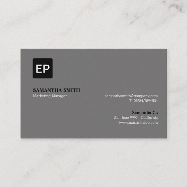 Carte De Visite Responsable marketing Grey et Black Oceania (Devant)