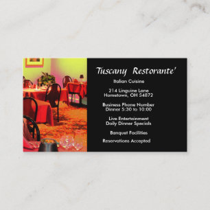 Carte de visite restaurant