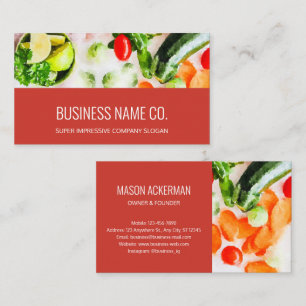 Carte De Visite Restaurant Business Cards / Vine Red BG