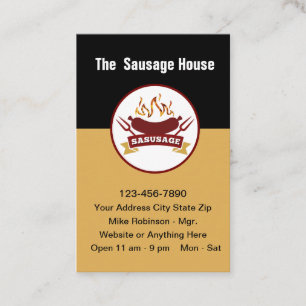 Carte De Visite Restaurant de Barbecue à Saucisse Moderne
