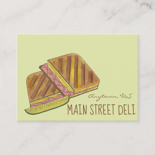 Carte De Visite Restaurant de charcuterie Cubane Pressé Sandwich D (Devant)