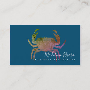 Carte De Visite Restaurant de crabes crustacés coloré