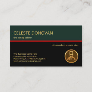 Carte De Visite Restaurant de cuisine élégant Retro Layer Red Li