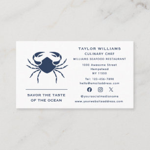 Carte De Visite Restaurant de fruits de mer Chef Traiteur Restaura