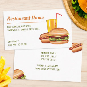 Carte De Visite Restaurant de restauration rapide moderne grill di