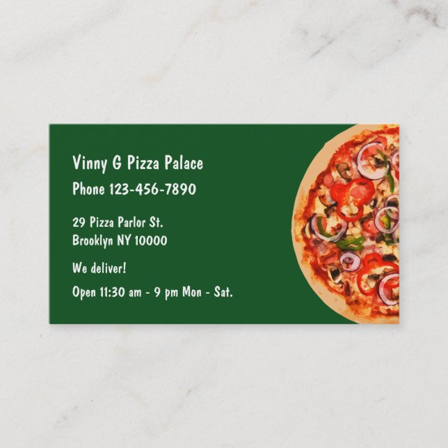 Carte De Visite Restaurant de salon de pizza (Devant)